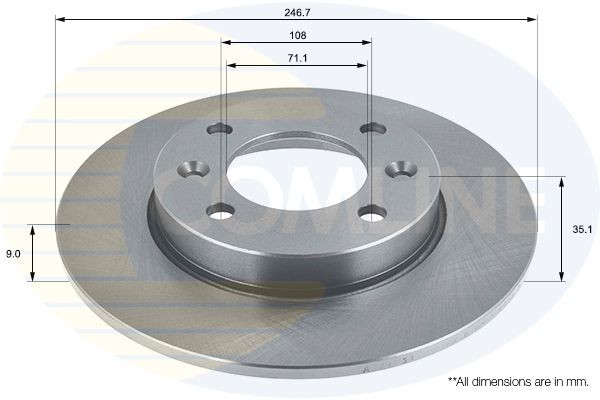 COMLINE ADC1531: Brzdový kotouč Comline R: 247mm, plný, R: 247mm, nátěr