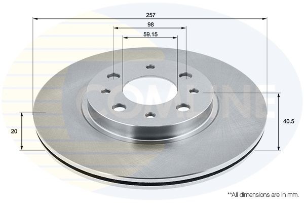 COMLINE ADC1803V: Piduriketas Comline Ø: 257mm, sisemine õhutus, Ø: 257mm, kaetud