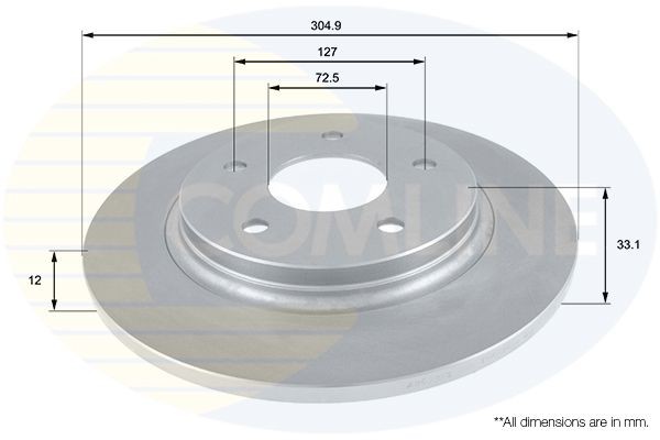 COMLINE ADC2323: Piduriketas Comline Ø: 305mm, täis, Ø: 305mm, kaetud