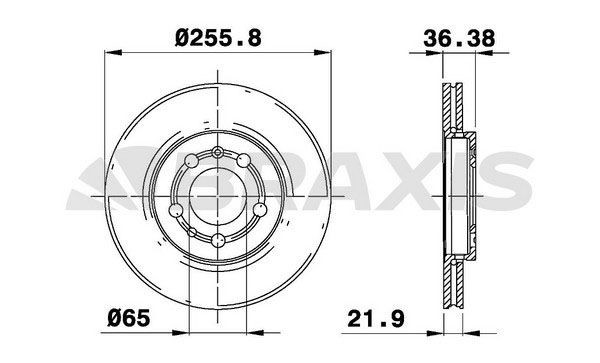 BRAXIS AE0001: Stabdžių diskas Ø: 255,8mm, ventiliuojama