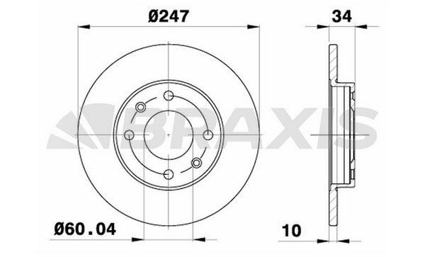 BRAXIS AE0006: Δισκόπλακα Ø: 247mm, πλήρες