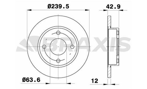 BRAXIS AE0039: Piduriketas Ø: 239,5mm, täis