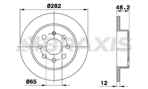 BRAXIS AE0050: Stabdžių diskas Ø: 255,9mm, visiškai