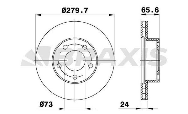 BRAXIS AE0085: Féktárcsa Ø: 279,7mm, Szellőztetett