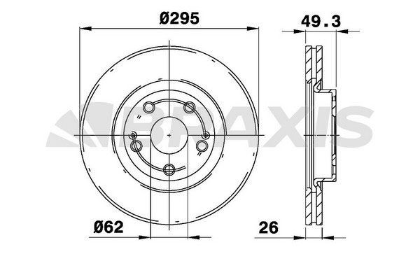 BRAXIS AE0140: Bromsskiva Ø: 295mm, ventilerad