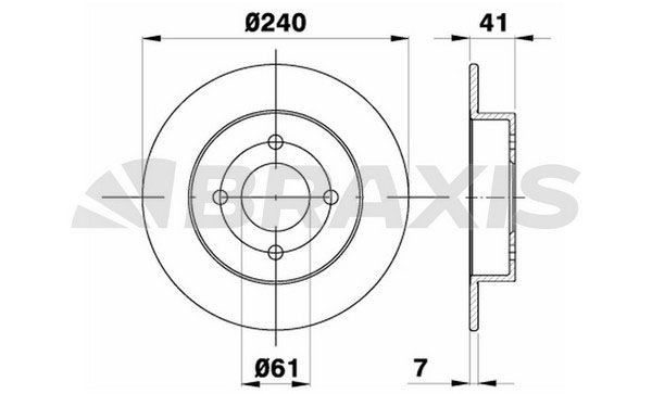 BRAXIS AE0159: Bremseskive Ø: 240mm, fuldstændigt