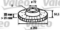 VALEO 186103: Stabdžių diskas priekinė ašis, Ø: 269mm, ventiliuojama, Ø: 269mm