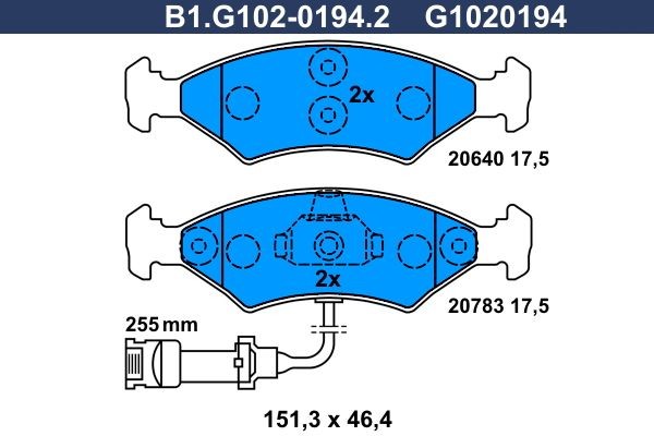 GALFER B1.G102-0194.2: Piduriklotsid