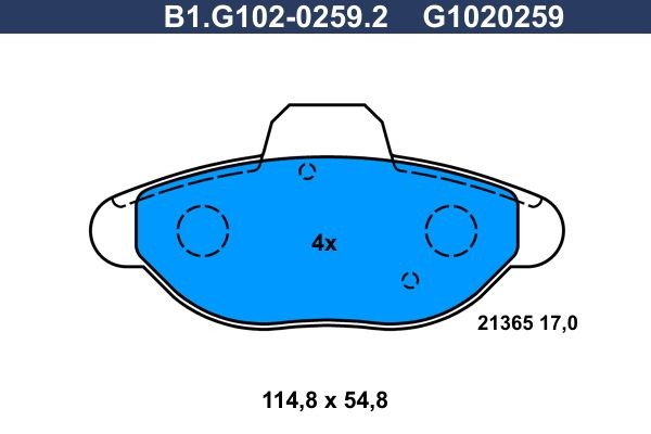 GALFER B1.G102-0259.2: Bremseklodser