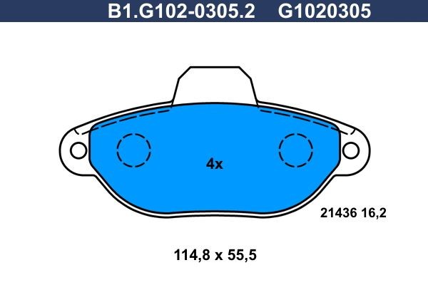 GALFER B1.G102-0305.2: Bremseklodser