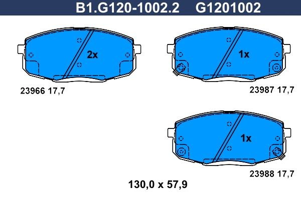 GALFER B1.G120-1002.2: Piduriklotsid