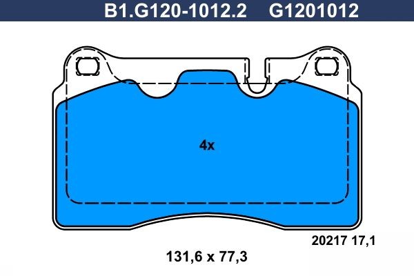 GALFER B1.G120-1012.2: Piduriklotsid Ühendus paremal