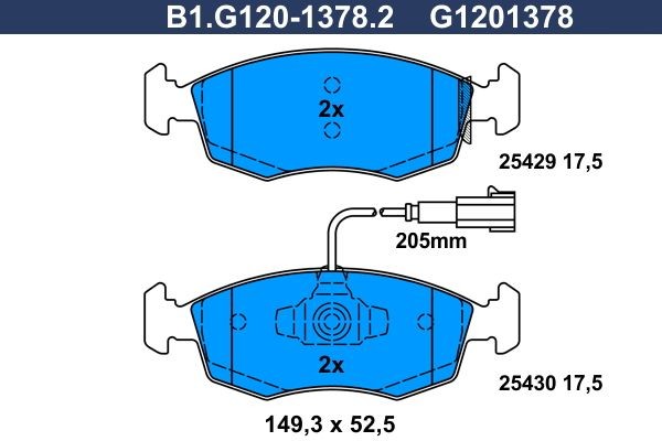 GALFER B1.G120-1378.2: Bremseklodser