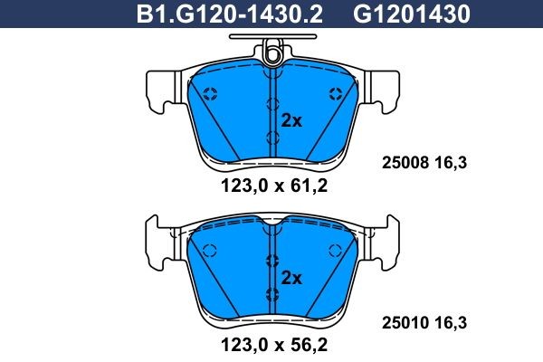 GALFER B1.G120-1430.2: Piduriklotsid