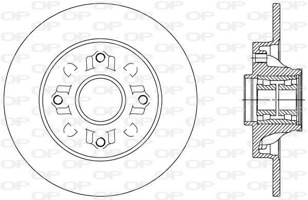 OPEN PARTS BDR2388.30: Brzdový kotouč Zadní náprava, R: 248,9mm, plný, R: 248,9mm, lakováno