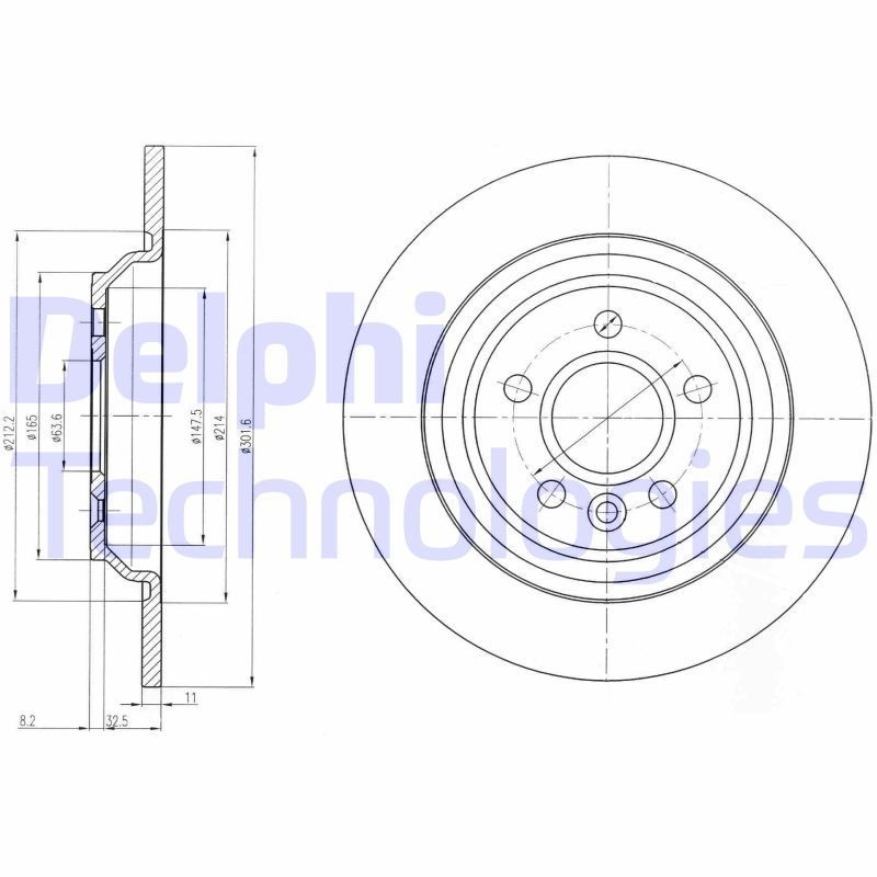 DELPHI BG4239C: Piduriketas Ø: 302mm, täis, Ø: 302mm, kaetud