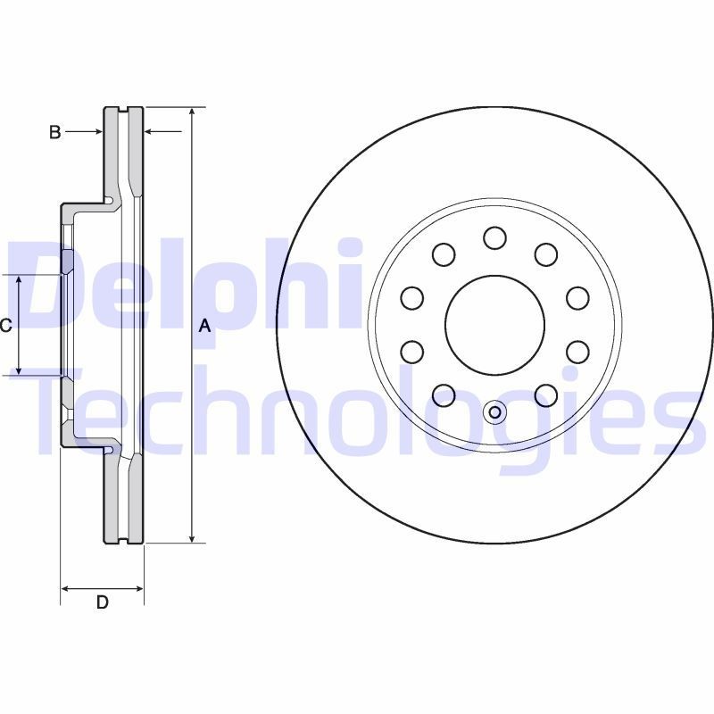 DELPHI BG4701C: Piduriketas Ø: 276mm, õhutusega, Ø: 276mm, kaetud