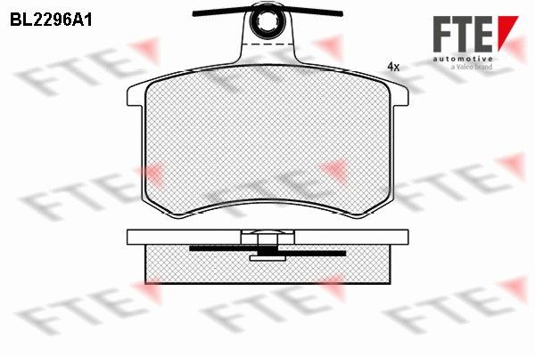 FTE BL2296A1: Комплект спирачно феродо, дискови спирачки