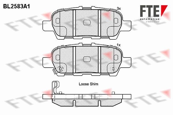 FTE BL2583A1: Kit pastiglie freni