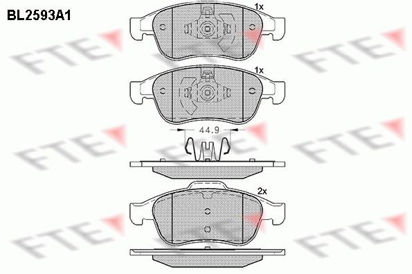 FTE BL2593A1: Kit pastiglie freni