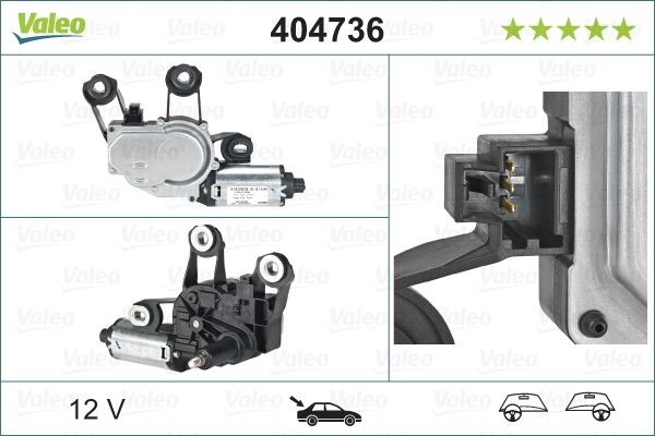 VALEO 404736: Vindrutetorkarmotor 12V, Bak ORIGINAL PART