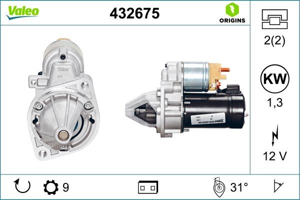 VALEO 432675: Démarreur 1,3kW NEW ORIGINAL PART
