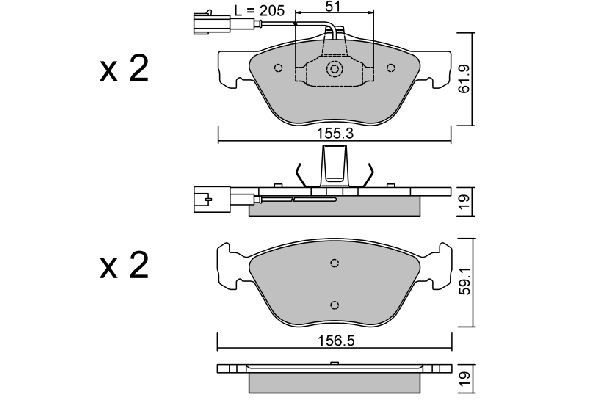 AISIN BPFI-1036: Piduriklotsid Premium ADVICS by AISIN