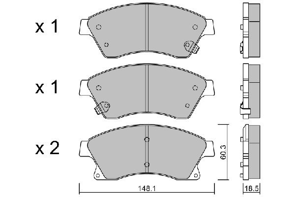 AISIN BPOP-1014: Sada brzdových destiček, kotoučová brzda Premium ADVICS by AISIN