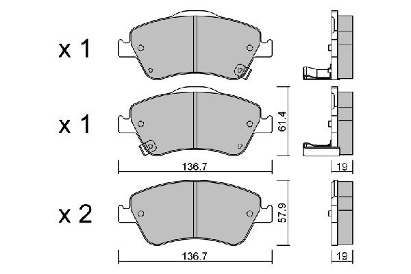 AISIN BPTO-1015: Plăcuțe de frână Premium ADVICS by AISIN