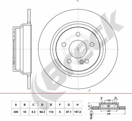 BRECK BR 056 SA100: Piduriketas Ø: 300mm, täis, Hallmalm, Ø: 300mm, kaetud, ilma rattalaagrita