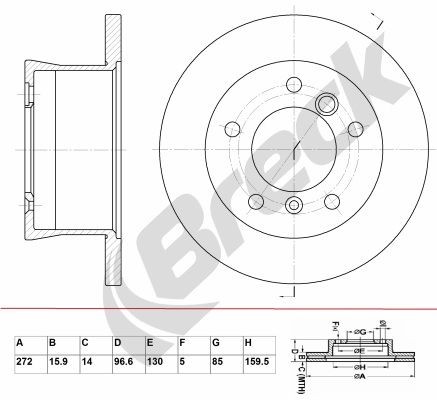 BRECK BR 359 VA100: Piduriketas Ø: 272mm, täis, Ø: 272mm, kaetud, ilma rattalaagrita