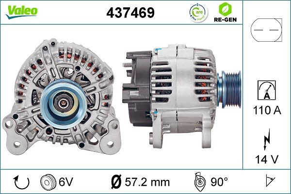 VALEO 437469: Alternator 110A REMANUFACTURED PREMIUM