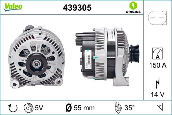 VALEO 439305: Kintamosios srovės generatorius 150A NEW ORIGINAL PART
