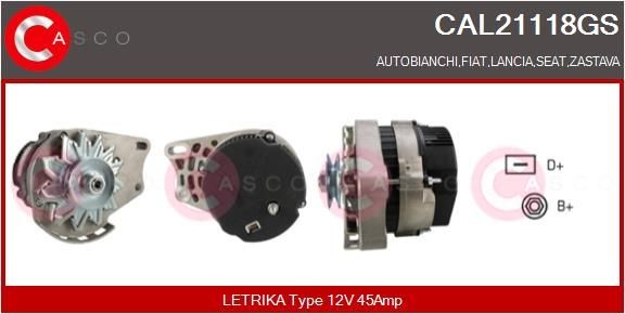 CASCO CAL10655AS: Laturi 110A, Integroidulla säätimellä