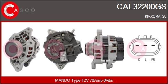 CASCO CAL15219AS: Alternator 105A, ze zintegrowanym regulatorem