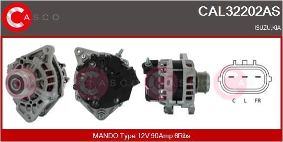 CASCO CAL15221AS: Alternator 90A, cu regulator integrat