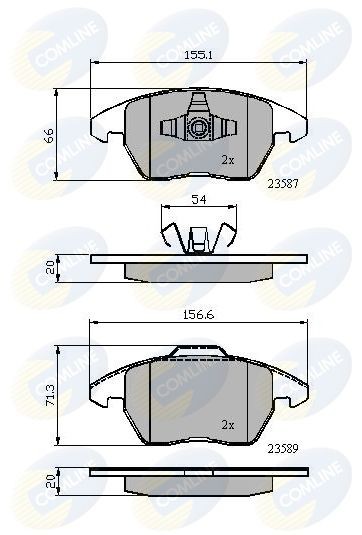 COMLINE CBP01224: Sada brzdových destiček, kotoučová brzda