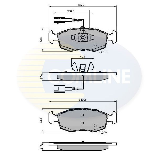 COMLINE CBP12044: Bremseklodser