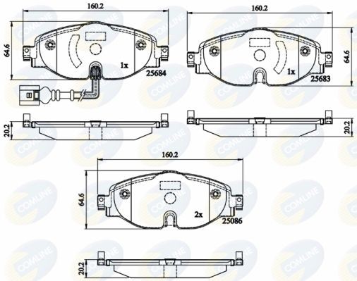 COMLINE CBP12158: Piduriklotsid