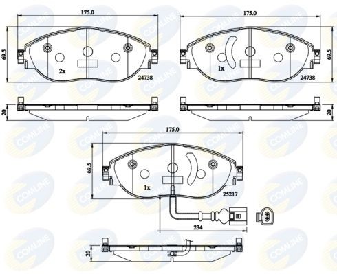 COMLINE CBP12201: Piduriklotsid
