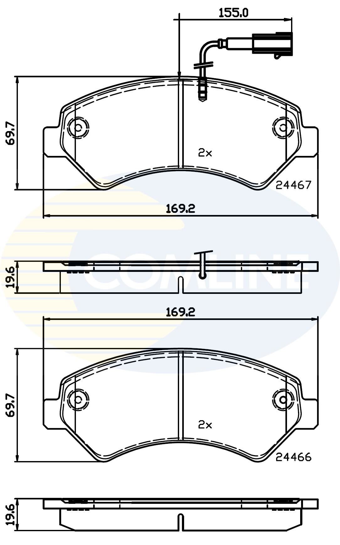 COMLINE CBP12247: Piduriklotsid