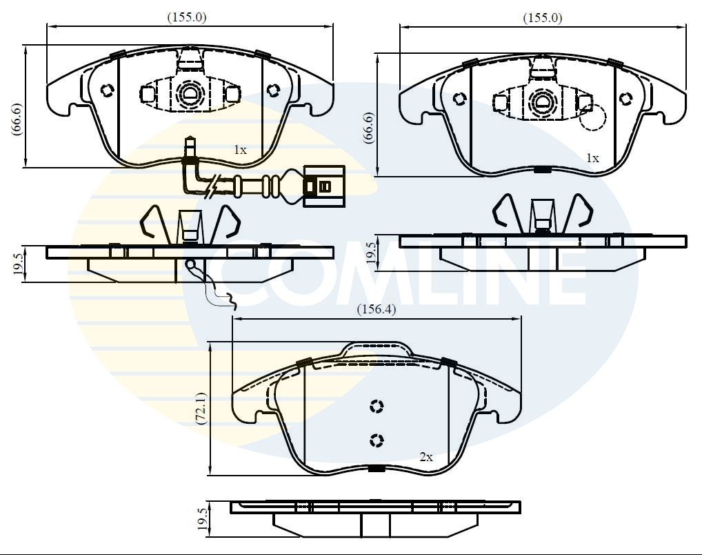 COMLINE CBP16022: Piduriklotsid