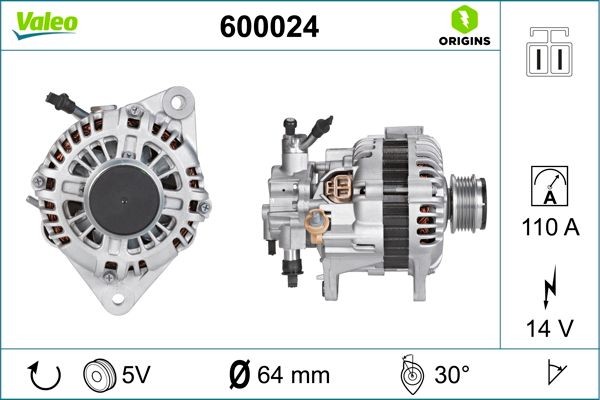 VALEO 600024: Laturi 110A NEW ORIGINAL PART
