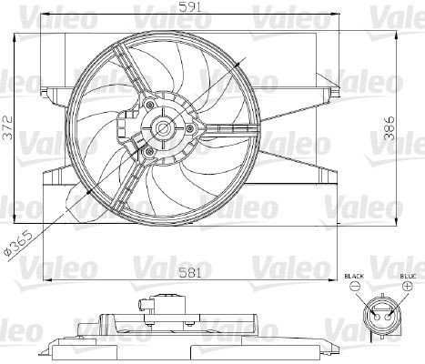 VALEO 696276: Køleventilator med holder
