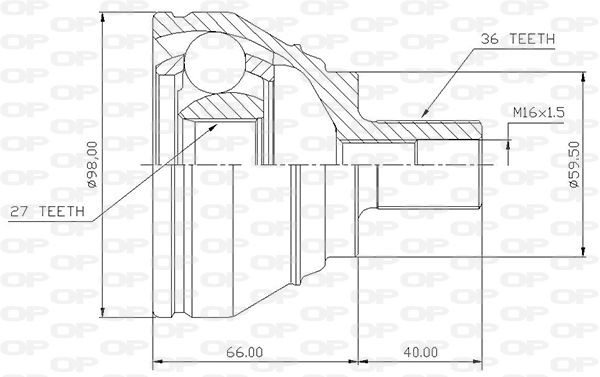 OPEN PARTS CVJ5536.10: Jeu de joints, arbre de transmission Essieu avant, côté roue, Bague de blocage centrale