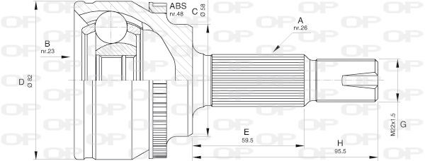 OPEN PARTS CVJ5588.10: Jeu de joints, arbre de transmission Essieu avant, côté roue