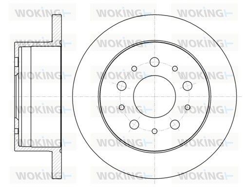 WOKING D61055.00: Stabdžių diskas galinė ašis, Ø: 279,7mm, visiškai, Ø: 280mm