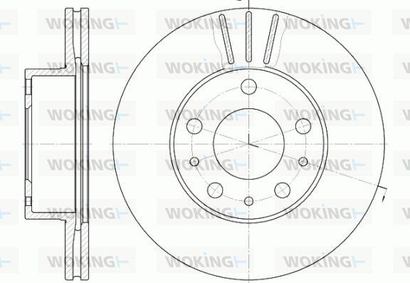 WOKING D6476.10: Stabdžių diskas priekinė ašis, Ø: 280mm, ventiliuojama, Ø: 280mm