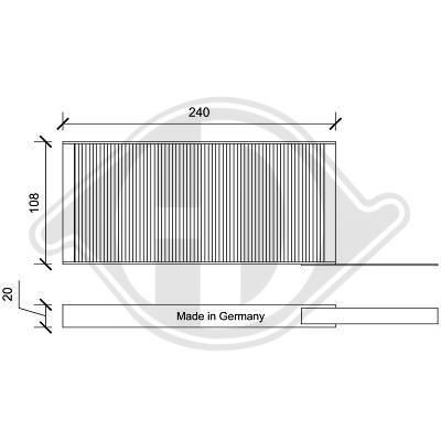 DIEDERICHS DCI0172S: Filtrs, Salona telpas gaiss Smalkās attīrīšanas salona filtrs, Climate