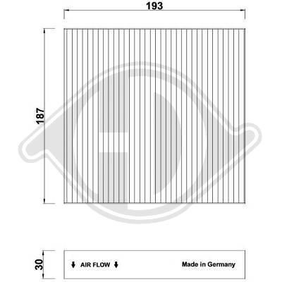 DIEDERICHS DCI1238: Filtrs, Salona telpas gaiss Aktivētās ogles filtrs, Climate